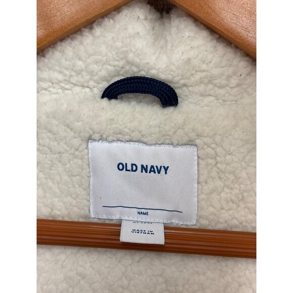 Old Navy girls XL Puffer Jacket With Faux Fur Hood Navy Blue - Picture 3 of 6